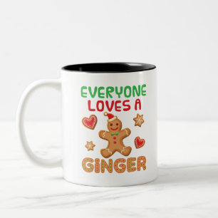 Gingerbrot Mann Alle Lieben einen Ingwer Zweifarbige Tasse