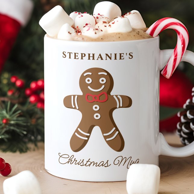 Gingerbrot Mann Personalisiert Name Weihnachten Kaffeetasse (Von Creator hochgeladen)