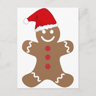 Gingerbrot Mann Postkarte Santa Reideer Schlitten