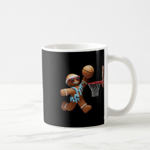 Gingerbrot Mann spielen Basketball Weihnachten Wei Kaffeetasse