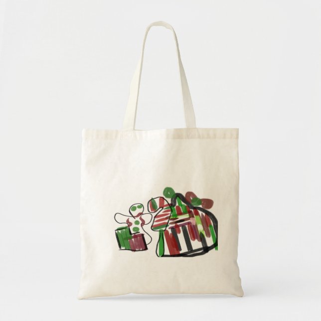 Gingerbrot-Mann und Hausspass-Rock Tragetasche (Vorne)