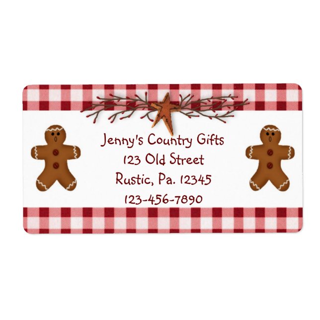 Gingerbrot-Männer-Label (Vorne)