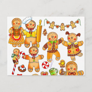 Gingerbrot Männer Postkarte