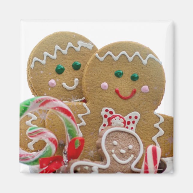 Gingerbrot Männer Weihnachten Magnet (Vorne)