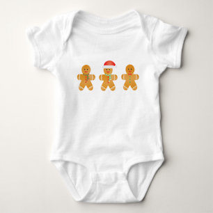 Gingerbrot Männer Weihnachtsmannmütze Baby Strampler