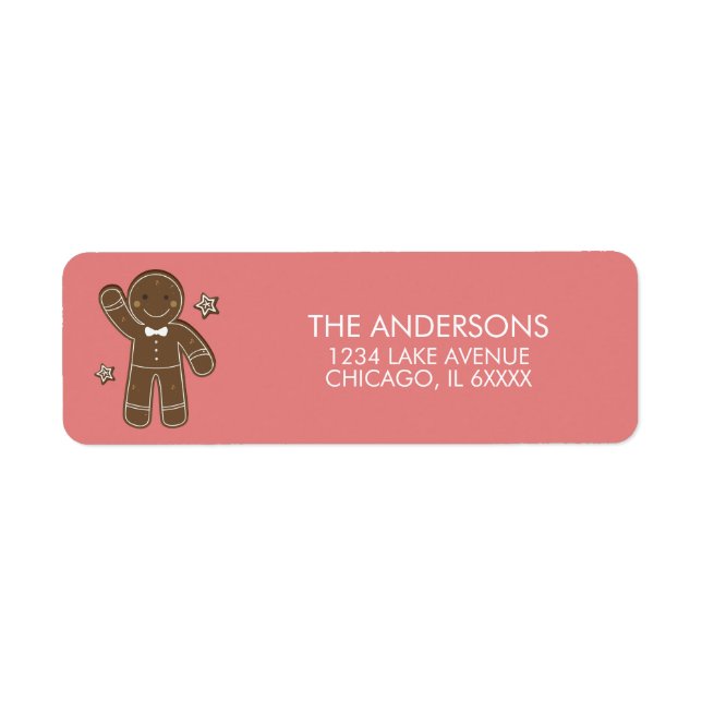 Gingerbrot Men Holiday Address Label (Vorne)
