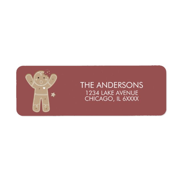 Gingerbrot Men Holiday Address Label (Vorne)