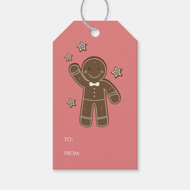 Gingerbrot Men Holiday-Geschenk-Tag Geschenkanhänger (Vorderseite)
