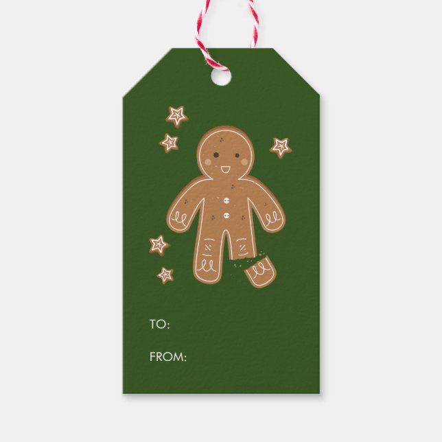 Gingerbrot Men Holiday-Geschenk-Tag Geschenkanhänger (Vorderseite)