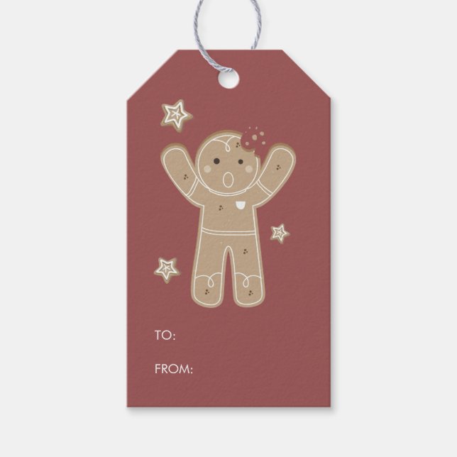 Gingerbrot Men Holiday-Geschenk-Tag Geschenkanhänger (Vorderseite)
