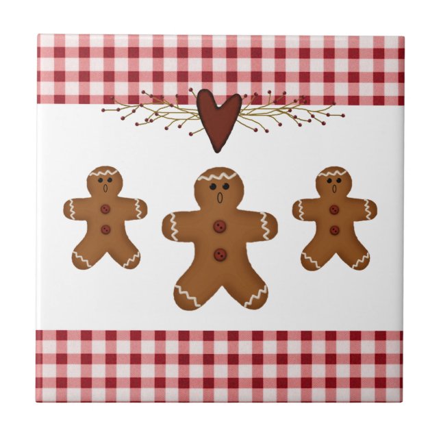Gingerbrot Men Tile Fliese (Vorderseite)
