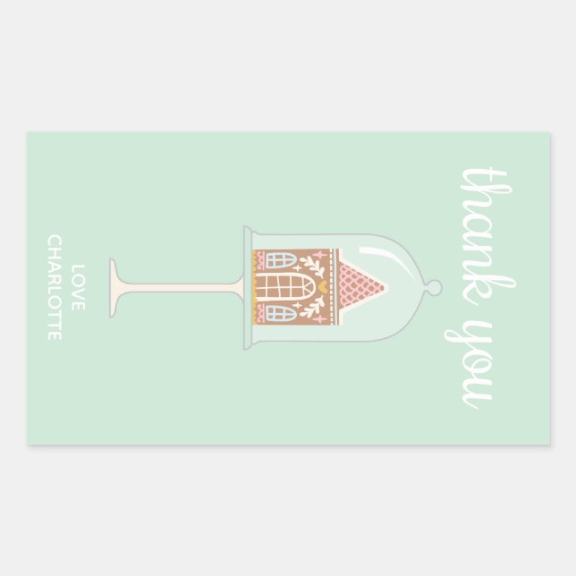 Gingerbrot Party Danke Stickers (Vorderseite)