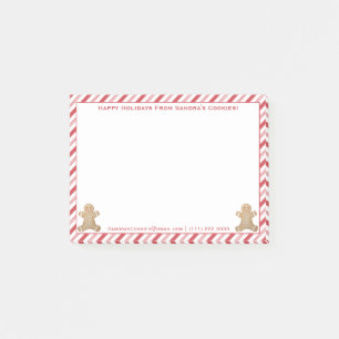 Gingerbrot Peppermint Happy Holidays Personalisier Post-it Klebezettel