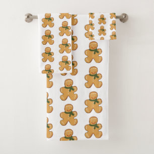 Gingerbrot Person Pattern Badetuch Set