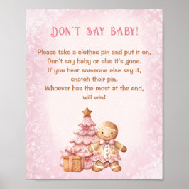 Gingerbrot Pink Babydusche Say Baby Game nicht Poster