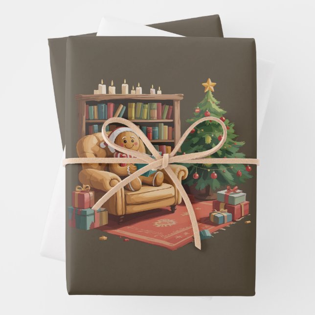 Gingerbrot Reading Books Weihnachtslehrer Geschenkpapier Set (Beispiel)