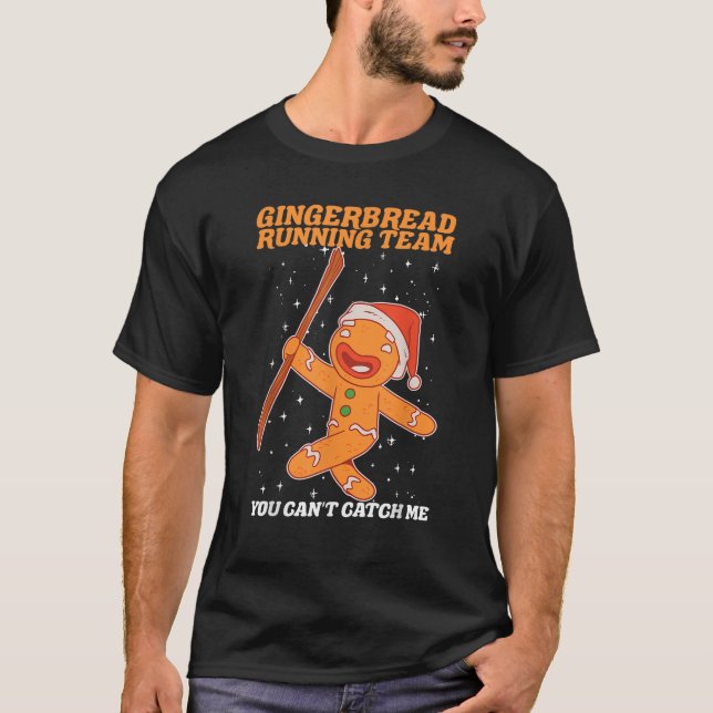 Gingerbrot Running Team Weihnachtskochtopf Funny B T-Shirt (Vorderseite)