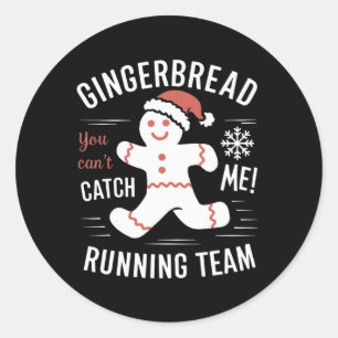 Gingerbrot Running Team Weihnachtszeit Spaß Runder Aufkleber