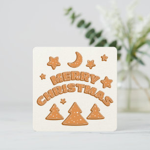 Gingerbrot Schriftart Frohe Weihnachtskarte