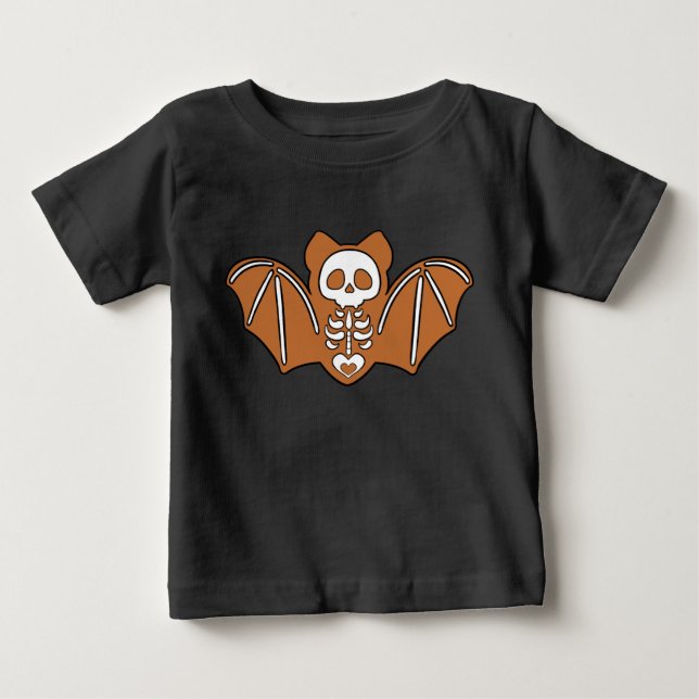 Gingerbrot Skeleton Bat Baby T-shirt (Vorderseite)