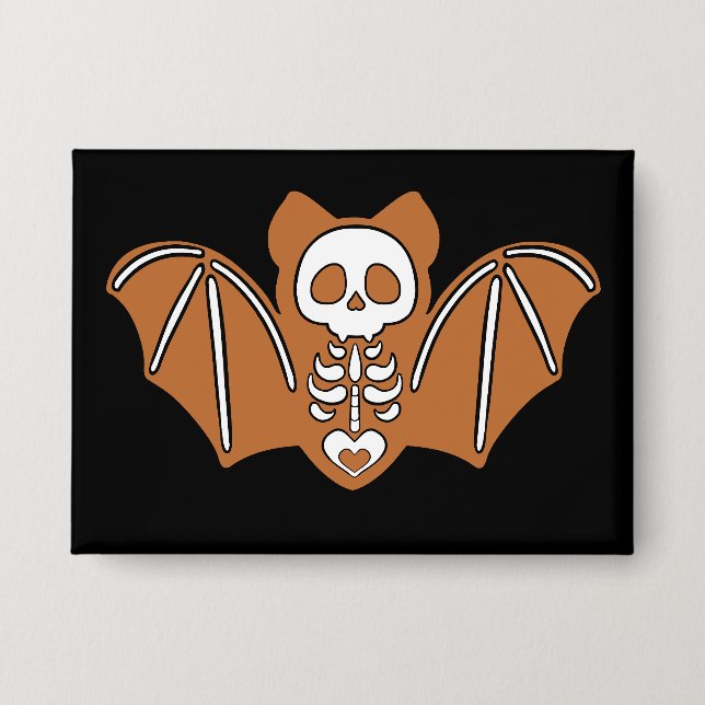 Gingerbrot Skeleton Bat Button (Vorderseite)