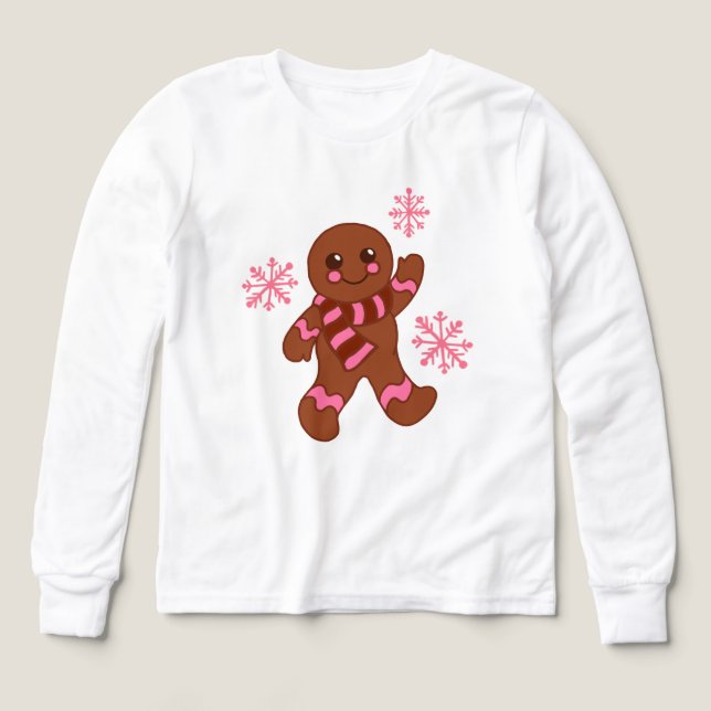 Gingerbrot Snowflake T - Shirt (Design Vorderseite)