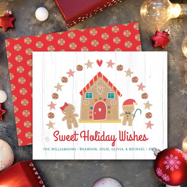 Gingerbrot Sweet Holiday Wish Rustic Card (Von Creator hochgeladen)