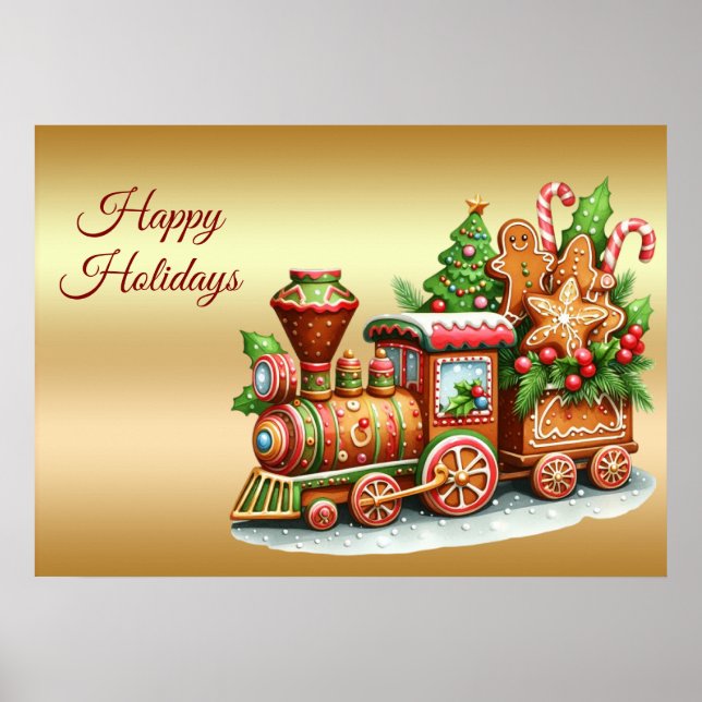 Gingerbrot Train Holiday Poster (Vorne)