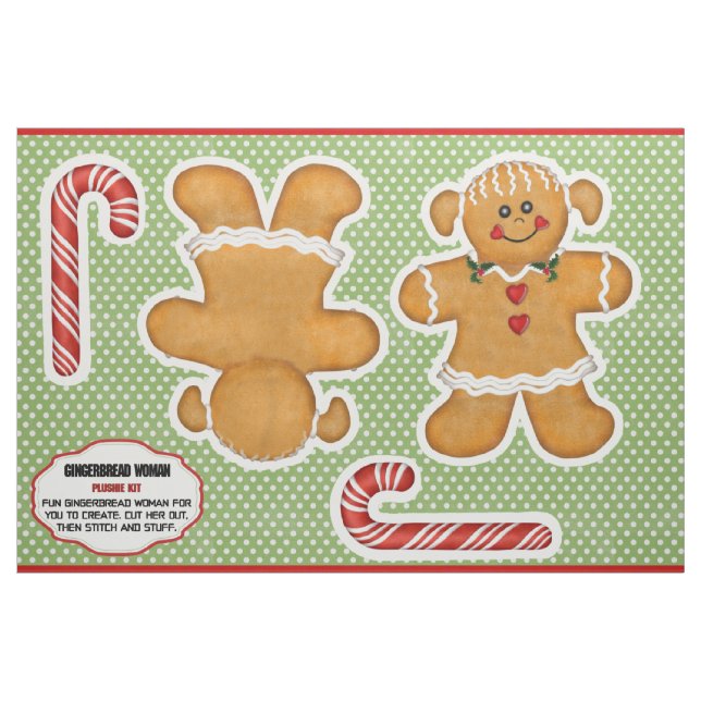 Gingerbrot Weibchen schneiden und Nähpüschenfutter Stoff (Fat Quarter (45,7 x 55,9 cm))