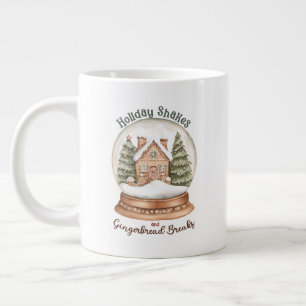 Gingerbrot Weihnachtsfeiertag im Haus Snow Globe Jumbo-Tasse