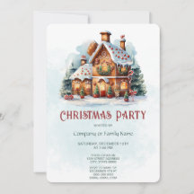 Gingerbrot Weihnachtsfeiertage Party Einladung