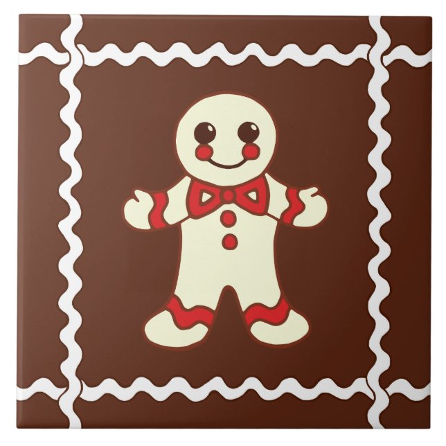 Gingerbrot Weihnachtskochküche Trivet Tile Fliese (Vorderseite)