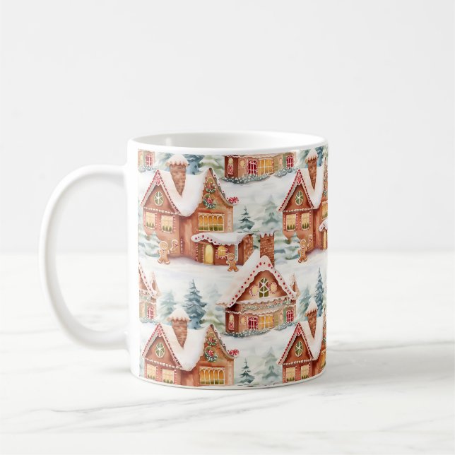 Gingerbrot Weihnachtsmuster Kaffeetasse (Links)