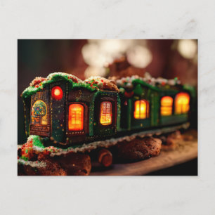 Gingerbrot Weihnachtszug Postkarte