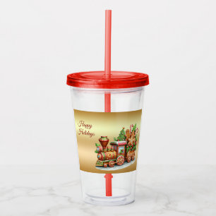 Gingerbrot Zug Holiday Acrylic Tumbler Acryltrinkbecher