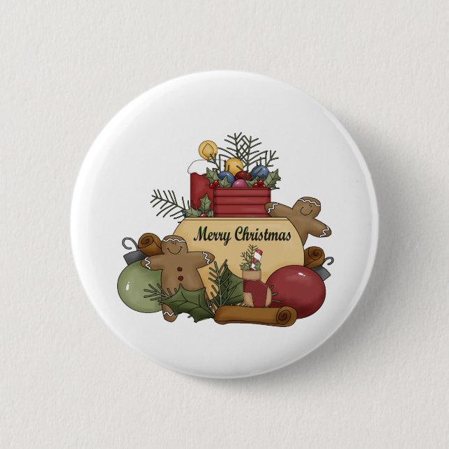 Gingerman Weihnachten Button (Vorderseite)