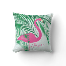 Ginger's Mint Flamingo Pillow