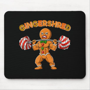 Gingershred Bodybuilder Lustiger Lebkuchenmann Wei Mousepad