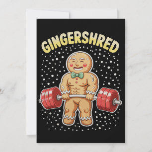 Gingershred Christmas Gingerbread Gym Bodybuilding Feiertagskarte