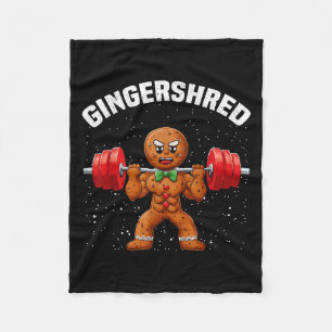 Gingershred Funny Gingerbread Man Gym Bodybuilding Fleecedecke