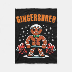 Gingershred Funny Gingerbread Man Gym Bodybuilding Fleecedecke