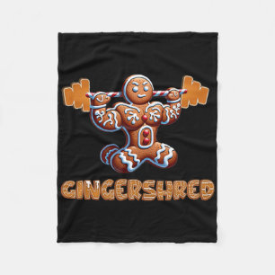 Gingershred Funny Gingerbread Man Gym Bodybuilding Fleecedecke