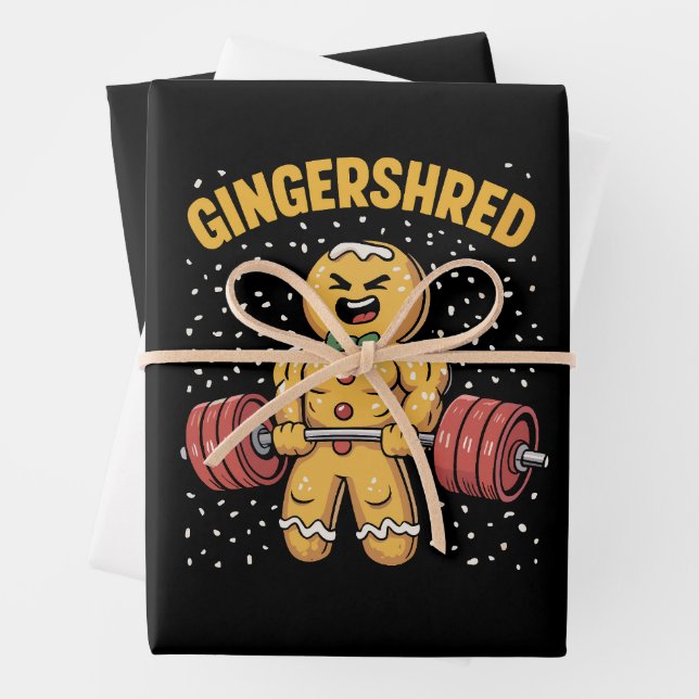 Gingershred Funny Gingerbread Man Gym Bodybuilding Geschenkpapier Set (Beispiel)