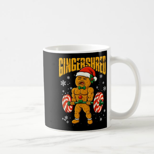 Gingershred Funny Gingerbread Man Gym Bodybuilding Kaffeetasse (Rechts)