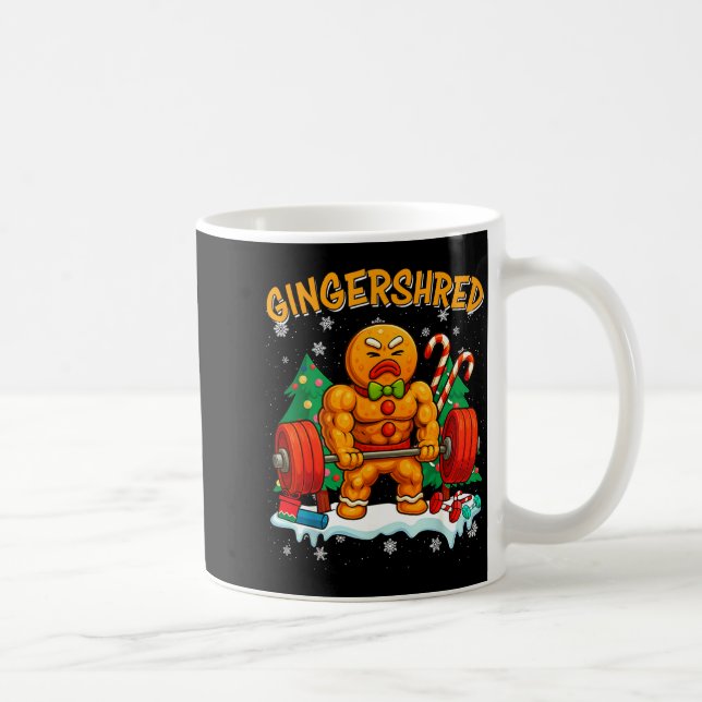 Gingershred Funny Gingerbread Man Gym Bodybuilding Kaffeetasse (Rechts)