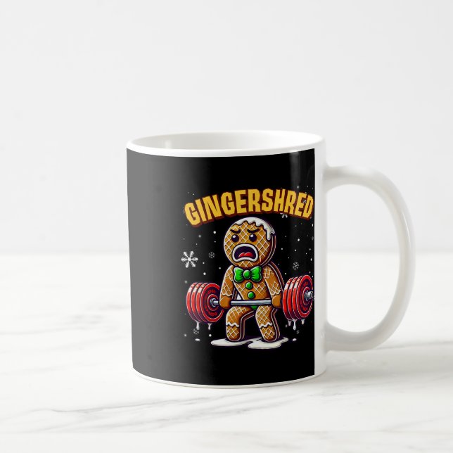 Gingershred Funny Gingerbread Man Gym Bodybuilding Kaffeetasse (Rechts)