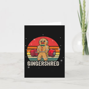 Gingershred Funny Gingerbread Man Gym Bodybuilding Karte