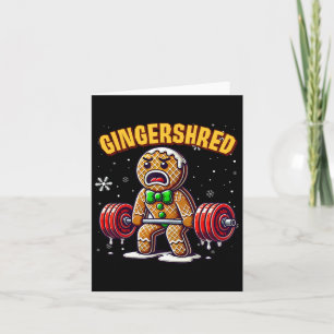 Gingershred Funny Gingerbread Man Gym Bodybuilding Karte