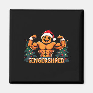 Gingershred Funny Gingerbread Man Gym Bodybuilding Magnet