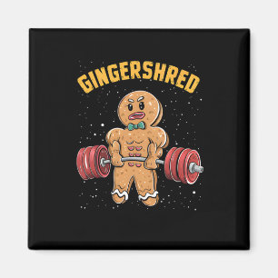 Gingershred Funny Gingerbread Man Gym Bodybuilding Magnet